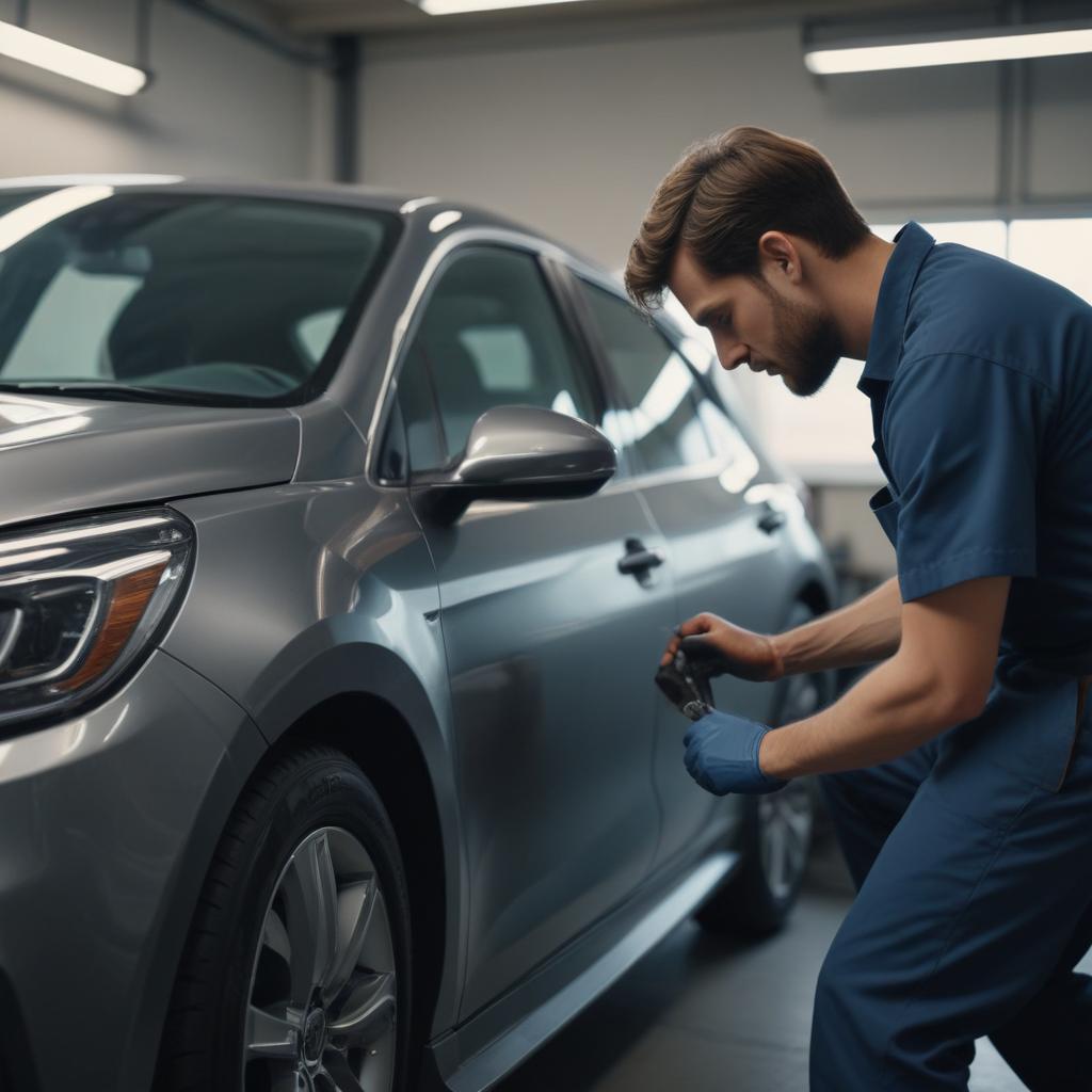 Технология беспокрасочного ремонта вмятин